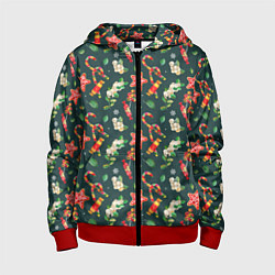 Толстовка на молнии детская Сладости и лакомства, цвет: 3D-красный