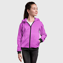 Толстовка на молнии детская Текстура розовой кожи, цвет: 3D-черный — фото 2