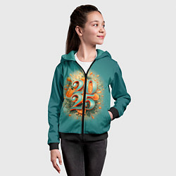 Толстовка на молнии детская Мандариновый 2025, цвет: 3D-черный — фото 2