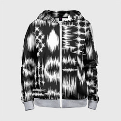 Толстовка на молнии детская Штриховка - геометрическая абстракция, цвет: 3D-меланж