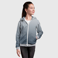 Толстовка на молнии детская Градиент 50 оттенков серого, цвет: 3D-меланж — фото 2