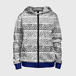 Детская толстовка на молнии Полосатый узор с черно белым тигровым рисунком