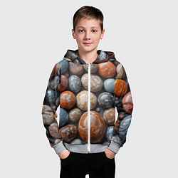 Толстовка на молнии детская Мокрые камушки, цвет: 3D-меланж — фото 2