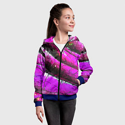 Толстовка на молнии детская Розовая волнистая абстракция, цвет: 3D-синий — фото 2