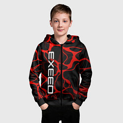 Толстовка на молнии детская Exeed - red liquid, цвет: 3D-черный — фото 2