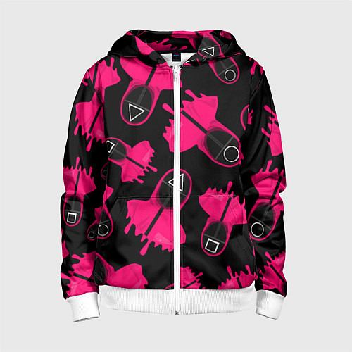 Детская толстовка на молнии Стражи из игры в кальмара / 3D-Белый – фото 1