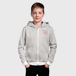 Толстовка на молнии детская Вязью Татьяна - красная надпись, цвет: 3D-белый — фото 2