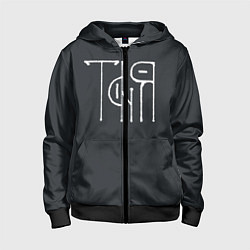 Детская толстовка на молнии Таня вязью - белая надпись