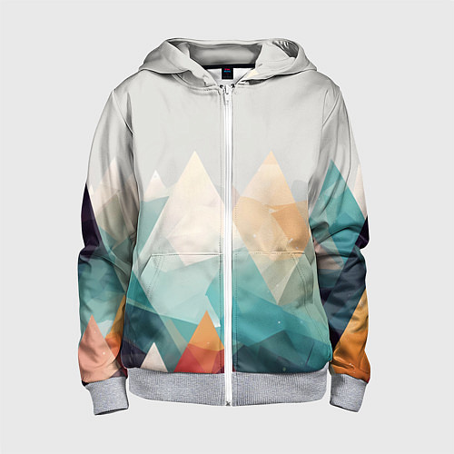 Детская толстовка на молнии Разноцветный горный хребет / 3D-Меланж – фото 1