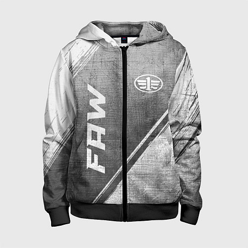 Детская толстовка на молнии FAW - grey gradient вертикально / 3D-Черный – фото 1