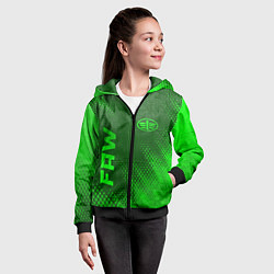 Толстовка на молнии детская FAW - green gradient вертикально, цвет: 3D-черный — фото 2