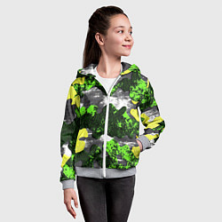 Толстовка на молнии детская Камуфляж из брызг краски, цвет: 3D-меланж — фото 2