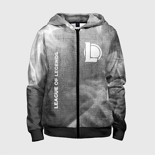 Детская толстовка на молнии League of Legends - grey gradient вертикально / 3D-Черный – фото 1