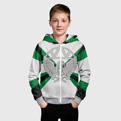 Толстовка на молнии детская Железнодорожные войска, цвет: 3D-меланж — фото 2