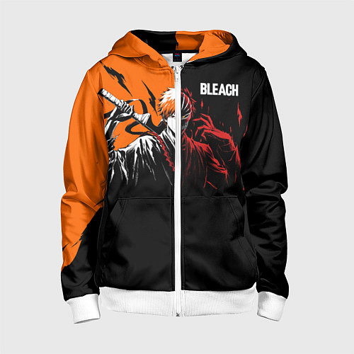 Детская толстовка на молнии Bleach Ичиго Куросаки / 3D-Белый – фото 1