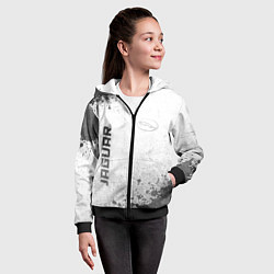 Толстовка на молнии детская Jaguar - white gradient вертикально, цвет: 3D-черный — фото 2