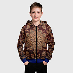 Толстовка на молнии детская Симметричный узор, цвет: 3D-синий — фото 2