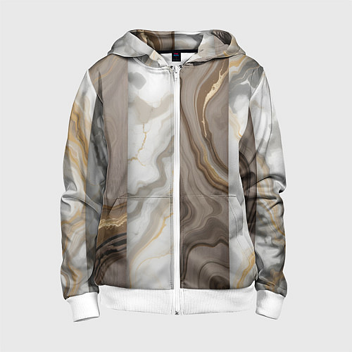 Детская толстовка на молнии Дерево и мрамор / 3D-Белый – фото 1