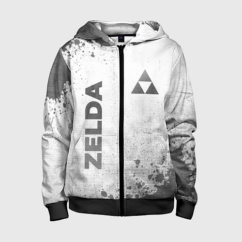 Детская толстовка на молнии Zelda - white gradient вертикально / 3D-Черный – фото 1