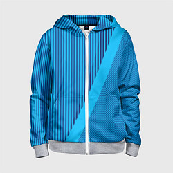 Детская толстовка на молнии Сине-голубой с широкой полосой