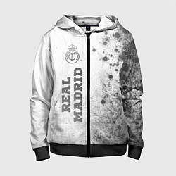 Толстовка на молнии детская Real Madrid - white gradient по-вертикали, цвет: 3D-черный