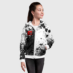 Толстовка на молнии детская Дота 2 - белые брызги, цвет: 3D-белый — фото 2