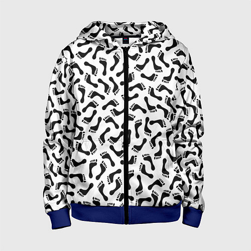 Детская толстовка на молнии Следы / 3D-Синий – фото 1