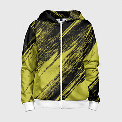 Толстовка на молнии детская The color is black and yellow, цвет: 3D-белый