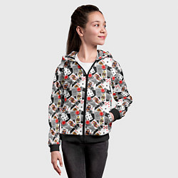 Толстовка на молнии детская Карты и фишки, цвет: 3D-черный — фото 2