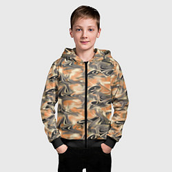 Толстовка на молнии детская Абстракция - закрученный узор, цвет: 3D-черный — фото 2