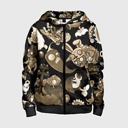 Детская толстовка на молнии Растения против зомби в бежевом цвете