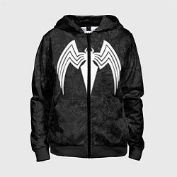 Детская толстовка на молнии Знак венома с текстурой симбиота