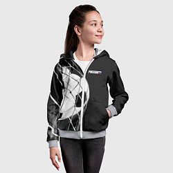 Толстовка на молнии детская Футбольный мяч в сетке ворот, цвет: 3D-меланж — фото 2