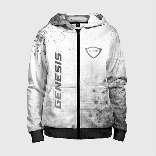 Детская толстовка на молнии Genesis - white gradient вертикально / 3D-Черный – фото 1