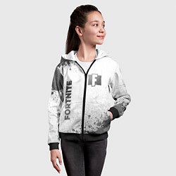 Толстовка на молнии детская Fortnite - white gradient вертикально, цвет: 3D-черный — фото 2