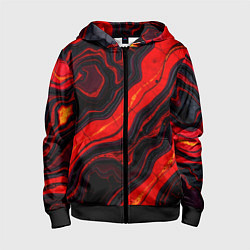 Толстовка на молнии детская Срез магматической породы, цвет: 3D-черный