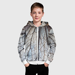 Толстовка на молнии детская Прожилки растения, цвет: 3D-белый — фото 2