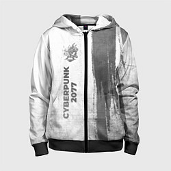 Толстовка на молнии детская Cyberpunk 2077 - white gradient по-вертикали, цвет: 3D-черный