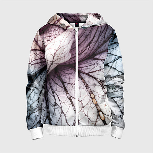 Детская толстовка на молнии Раскрытый цветок / 3D-Белый – фото 1