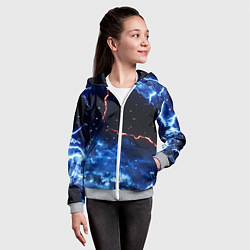 Толстовка на молнии детская Звезды и молнии в разломе плит, цвет: 3D-меланж — фото 2