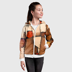 Толстовка на молнии детская Фрагментированная композиция, цвет: 3D-белый — фото 2