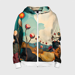 Детская толстовка на молнии Сюрреалистичный пейзаж с цветами