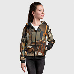 Толстовка на молнии детская Мастерская художника, цвет: 3D-черный — фото 2