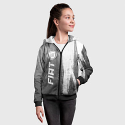 Толстовка на молнии детская Fiat - grey gradient по-вертикали, цвет: 3D-черный — фото 2