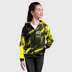 Толстовка на молнии детская Opel огненный стиль, цвет: 3D-черный — фото 2