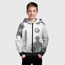 Толстовка на молнии детская Yamaha - white gradient вертикально, цвет: 3D-черный — фото 2