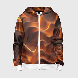 Толстовка на молнии детская Стихия волн, цвет: 3D-белый