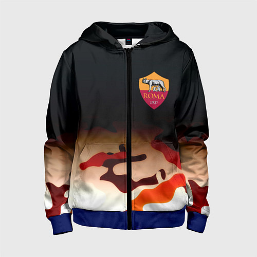 Детская толстовка на молнии Roma камуфляжный стиль / 3D-Синий – фото 1