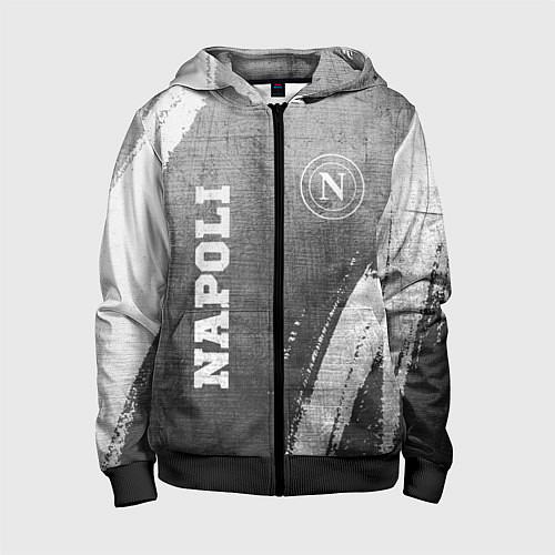 Детская толстовка на молнии Napoli - grey gradient вертикально / 3D-Черный – фото 1