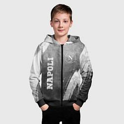 Толстовка на молнии детская Napoli - grey gradient вертикально, цвет: 3D-черный — фото 2